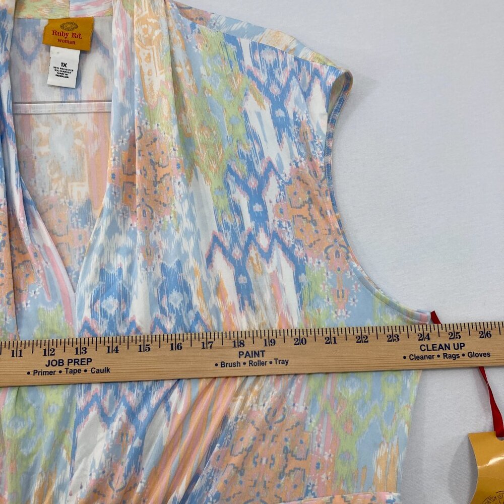Ruby Rd. Size 1x Multi Color Abstract Stretch Sle… - image 7